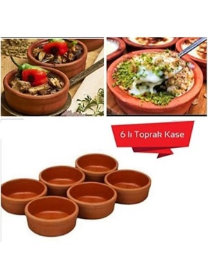 Mikasso 6 Lı Toprak Güveç Sütlaç Kabı Toprak Kahverengi