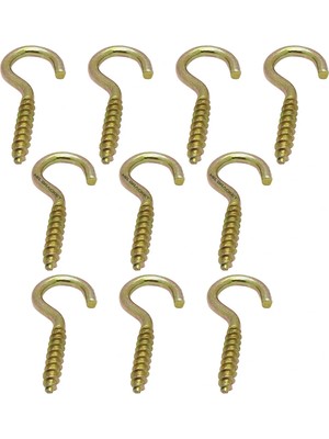 Mikasso 10 Ad. Açık Piton Kanca 21X80 - Tavana Duy Avize Asma Kancası Demir - Duvara Ip Halat Askı Aparatı