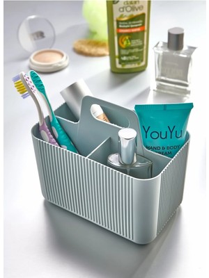 Mikasso 3 Bölmeli Tutmalı Düzenleyici Çok Amaçlı Organizer 16.5 x 10.5 cm Plastik 10 x 15 Yeşil Tr