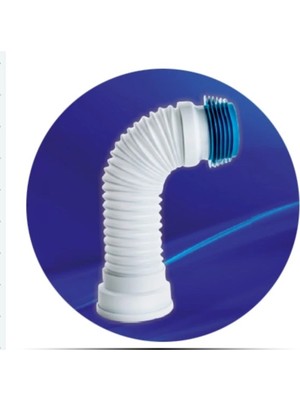 Mikasso 100 Mm. Körüklü Kada Klozet Gider Pis Su Gideri Akordiyon Borusu 55 Cm.ye Kadar Uzar