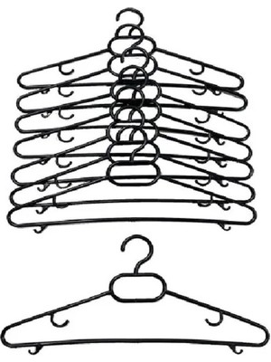Mikasso 24 Adet Siyah Plastik Elbise Askısı 24'lü Set Plastik Sarı