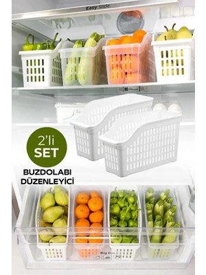 Mikasso Çok Amaçlı Plastik Dolap Içi Düzenleyici Saklama Kutusu Buzdolabı Organizer Sepet 2 Ad Plastik Tr