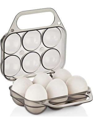 Mikasso Saplı Yumurtalık Taşıma Kutusu, Piknik Yumurta Taşıma Kabı, 6'lı Plastik Tr