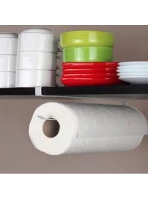 Mikasso Dolap Içi Raf Altı Geçmeli Kağıt Havluluk Askılığı Banyo Askısı Plastik Beyaz