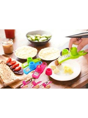 Mikasso (2 Adet)Çok Fonksiyonlu Rende Dilimleme Ev Zencefil Sıkacağı El Sarımsak Plastik