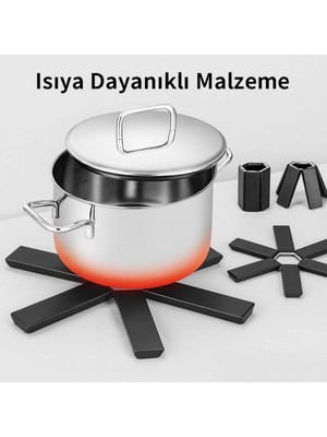 Mikasso Katlanabilir Nihale, Tencere, Tava, Çaydanlık Altlığı, Masa ve Tezgah Sıcak Koruyucu Isıya Dayanıklı