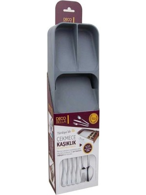 Mikasso Deco Bella 50809 Çekmece Içi 5 Bölmeli Kaşıklık Beyaz Plastik Gri
