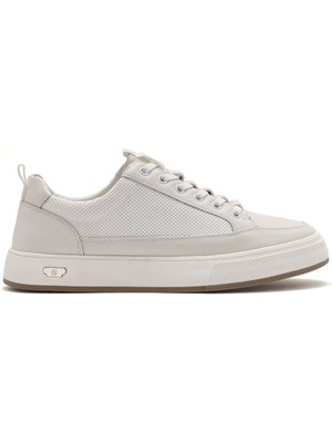 Derimod Erkek Beyaz Bağcıklı Kalın Tabanlı Deri Sneaker 26SFD693414