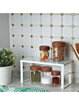 Mikasso 1 Adet Dolap Içi Düzenleyici Raf Bardak Rafı, Küçük Metal Raf, Makyaj Bakım Dolabı Düzenleyici Raf M