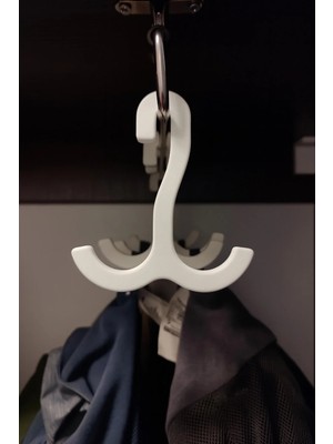 Mikasso Dolap Içi Askı Aparatı Çoklu Kıyafet ve Aksesuar Düzenleyici Plastik 11 x 12 Beyaz Tr