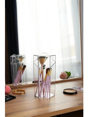 Mikasso Makyaj Fırçası Kutusu – Şeffaf Kapaklı, Toz Geçirmez Organizer ve Kozmetik Düzenleyici Plastik Şeffa