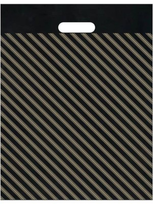 Mikasso Naksan Takviyeli Siyah Çizgili Poşet 40X50 cm No:4 50 Adet 40 x 50