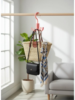 Mikasso 3D Baskılı Dolap Içi Askı Organizer (2'li Set)| Çanta, Kemer ve Aksesuar Askılığı Plastik 10 x 15 Pe