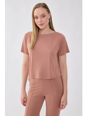 Vitrin Kısa Kol Rahat Bluz