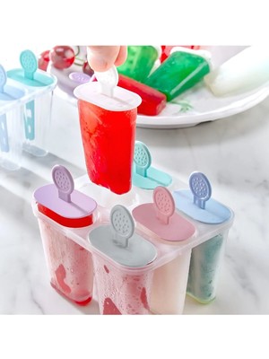 Mikasso 6 Lı Dondurma Kalıbı Meybuz Plastlife KP-158 Plastik Yeşil-Çok Renkli