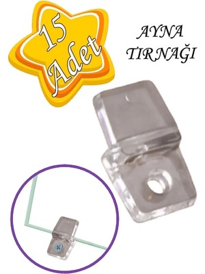 Mikasso 15 Adet Ayna Tırnağı Cam Ayna Tutucu Plastik Şeffaf Turuncu