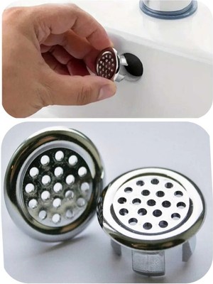 Mikasso 2 Adet Krom Mutfak Banyo Lavabo Taşma Halkası Drenaj Kapağı Belirtilmemiş Metalik