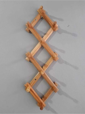 Mikasso Ahşap Duvar Askısı Akordiyon Askı Kapı Askısı 10 Topuzlu - Ahşap - Beyaz