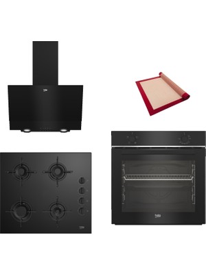 Beko New Black Star 3 Lü Ankastre Set ( Bfc 210 S - Bocd T 6011 Es - Bde 6050 S ) - Silikon Yanmaz Yapışmaz Pişirme Matı ile Birlikte