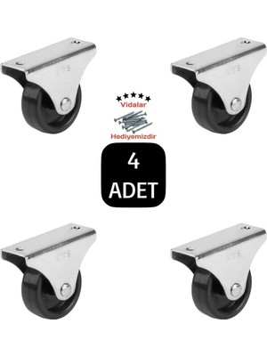 Mikasso Sabit 38'lik Masa Dolap Sehpa Raf Mobilya Tekeri 4 Adet