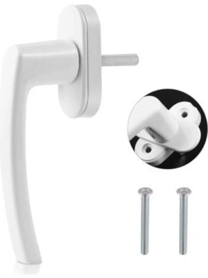 Mikasso Beyaz Renk Pvc Plastik Pencere / Kapı Kolu (2 Adet) Plastik