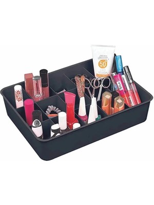 Mikasso 15 Bölmeli Çekmece Içi Düzenleyici Kravat Çorap Takı Organizeri Plastik 32 x 23 Siyah Tr