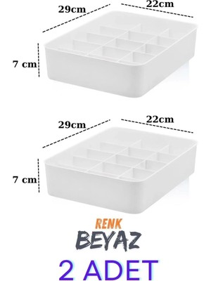 Mikasso 2'li 15 Bölmeli Çekmece Içi Düzenleyici Organizer & Beyaz Plastik Beyaz Tr
