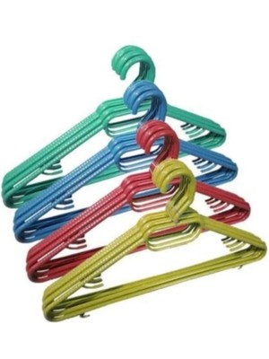 Mikasso 10 Adet Ekonomik Plastik Elbise Askısı Plastik Siyah