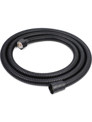 Mikasso Spiral Duş Hortumu Paslanmaz 150 cm Siyah Siyah Paslanmaz Çelik