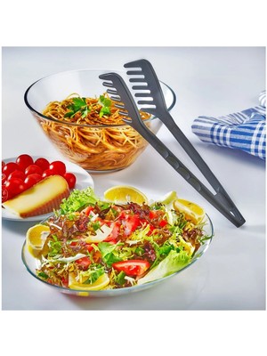 Mikasso Makarna Salata Maşası Plastik Siyah