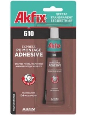 Mikasso 610 Ekspres Montaj Yapıştırıcı 50 Ml.tüp Akfix Şeffaf Transparent