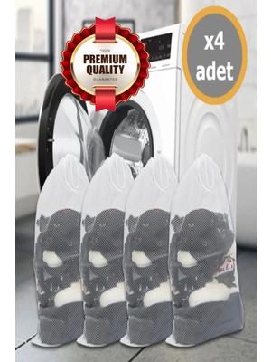 Mikasso 4 Adet Lüx Çamaşır Yıkama Filesi Ipli Çamaşır Bebek Yıkama Torbası 35X45