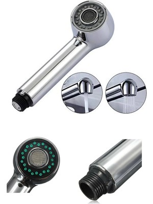 Mikasso Berber Spiralli Evye Mutfak Batarya El Duşu Üstten Basmalı 2 Fonksiyonlu Duş Başlığı Krom Kaplama