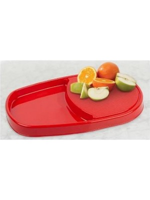 Mikasso Plastik Basit Ince Kesme Tahtası Hazneli Mutfak Tezgah Üstü Asorti Plastik Çok Renkli