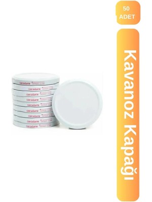 Mikasso Konserve Kapağı Kavanoz Kapağı Çift Silikonlu Şişe Kapağı 50 Adet Çelik Beyaz