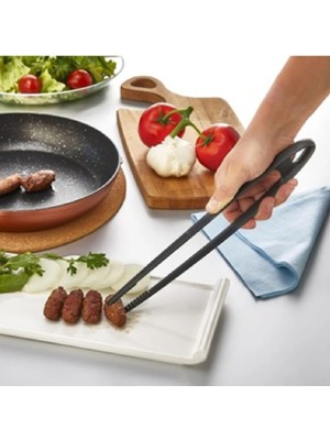 Mikasso Pratik Yanmaz Yapışmaz Sert Plastik Cımbız Maşa KP-154 Plastik Siyah