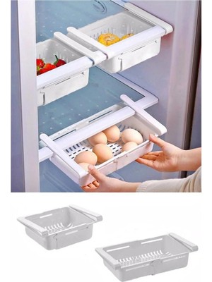 Mikasso Buzdolabı Organizeri Boyu Ayarlanabilir Buzdolabı DÜZENLEYICI-BEYAZ-8125 Plastik 20 x 30 Tr