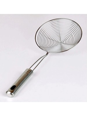 Mikasso Kızartma Kevgiri, Yağ Süzgeci, Çelik Tel Kepçe Paslanmaz Çelik Metalik