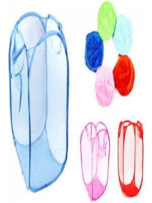 Mikasso Mavi Kirli Elbise Çamaşır Sepeti Katlanabilir Oyuncak Filesi Büyük Boy 70 cm Mavi Renk Plastik Mavi