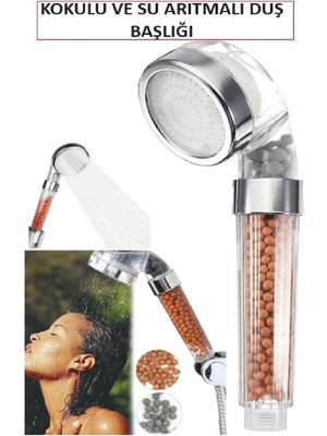 Mikasso Duş Başlığı Arıtmalı Kokulu Su Tasarruflu Başlık Banyo Duşakabin Su Arıtma Mini Toplu Arıtmalı Gri P