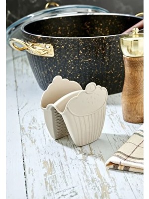 Mikasso Mutfak Fırın Eldiveni Silikon Cupcake Desenli Koruyucu Eldiven Silikon Çok Renkli