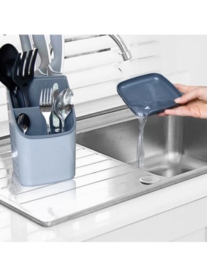 Mikasso Tezgah Üstü Bıçak ve Kaşık Kurutma Sepeti - Yeni Model Plastik