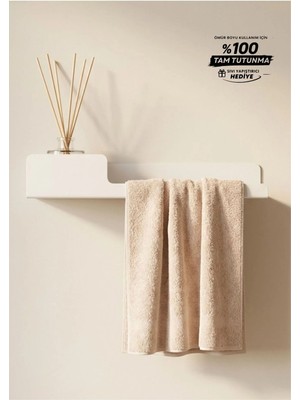 Form Design Metal Raflı Havluluk Yapışkanlı – Siyah / Beyaz Duvar Havlu Askısı - Dekoratif Havlu Askılığı