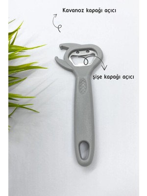 Mikasso Çok Amaçlı Kapak Açacağı , Meşrubat Açacağı , Kavanoz Kapağı Açacağı Gri