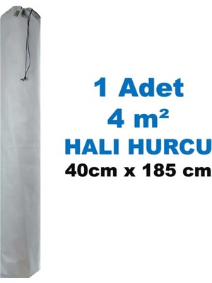 Mikasso 4m² Halı Hurcu -Halı Kılıfı - Gri Tele Kumaş Düzenleyici -Organizer - Bağcıklı Halı Hurcu Tela Beyaz
