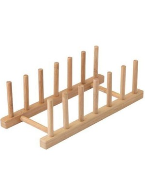 Mikasso Bambu Tabaklık Ahşap Bej