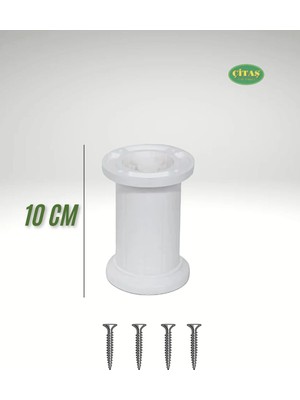 Mikasso 4 Adet 10 cm Mobilya Ayağı Baza-Koltuk (Plastik) Beyaz