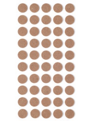 Mikasso 50 Adet Yapışkanlı Sandalye, Masa, Koltuk Altı Parke Koruma Keçesi, Yuvarlak, 1,8 cm Çok Renkli