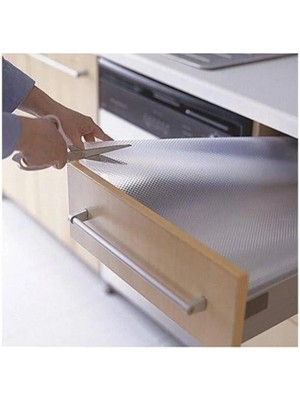 Mikasso Kaydırmaz Raf Örtüsü - Dolap Içi Kaymaz Örtü Raflık 45CM x 10 Metre Plastik Gri Tr