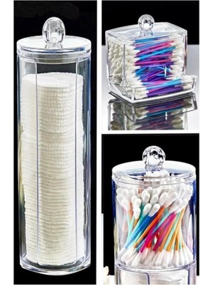 Mikasso Pamukluk Makyaj Organizeri 3'lü Set FT-011 FMA00182 Plastik Beyaz